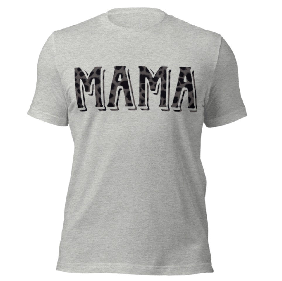 Black cheetah print mama shirt