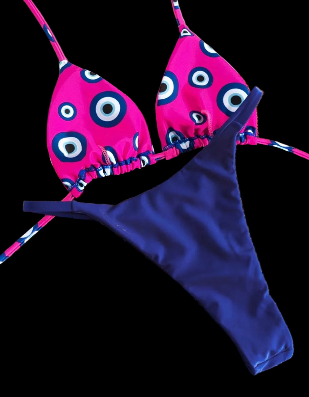 Pink Blue Devil Eye 2pcs Bikini
