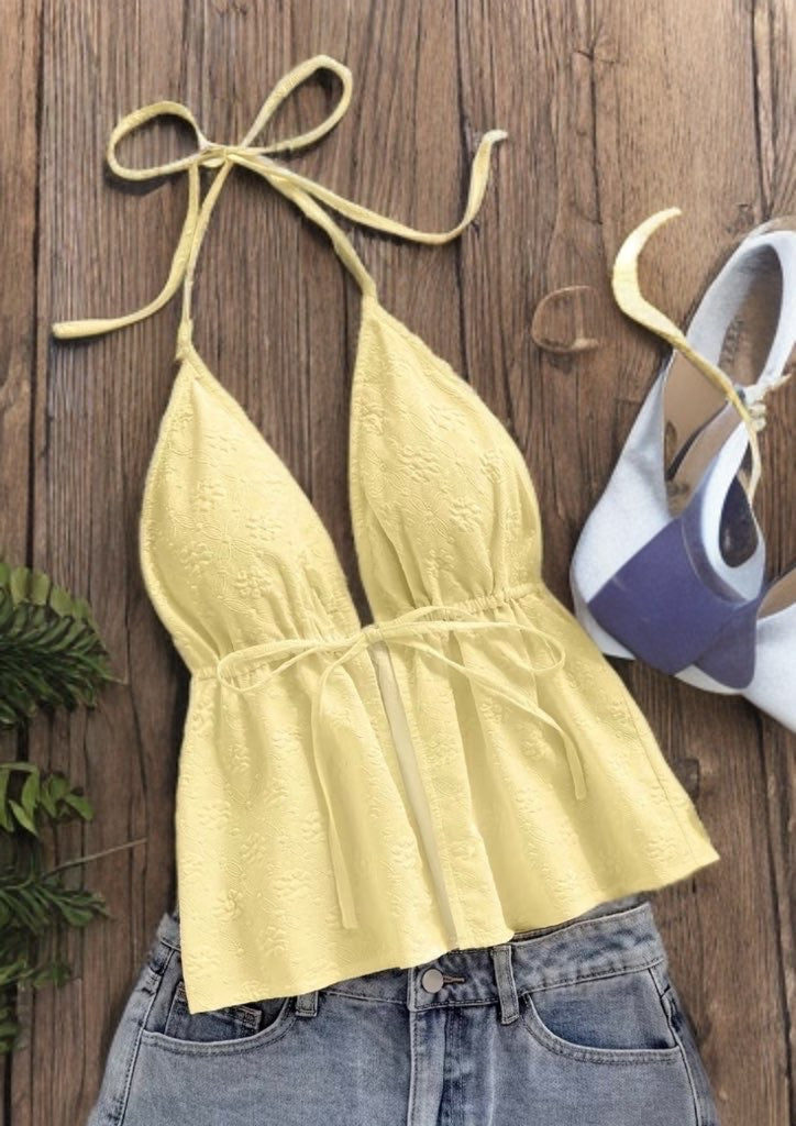 Floral yellow top