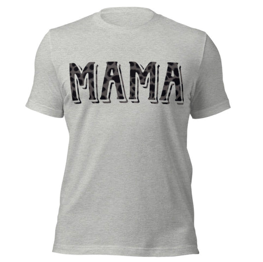 Black cheetah print mama shirt