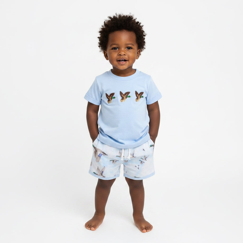 Duck shorts and shirt set for toddler